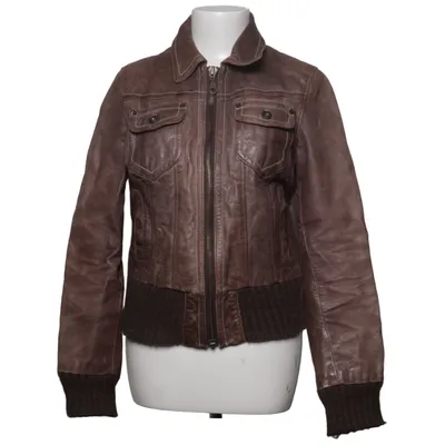 Leather jacket (Brown) from Blendshe Acrylic, Leather, Polyester
