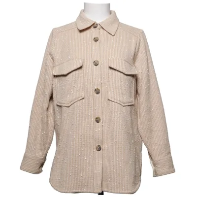 Skjortejakke (Beige, Flerfarvet) fra Levate Akryl, Bomuld, Polyester, Viscose, Uld