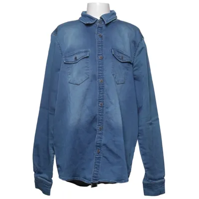 Denim blouse (Blauw) van Fitz Katoen, Elastaan, Polyester
