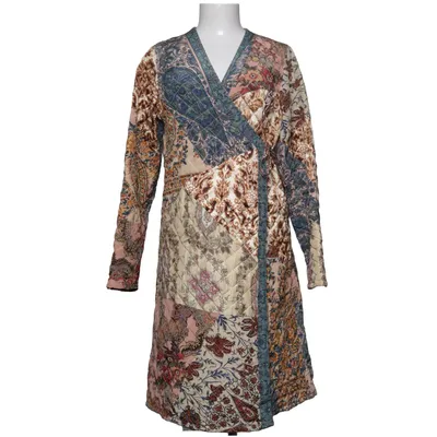 Slå-om-kjole (Beige, Blå, Flerfarvet) fra Stella Forest Silke, Viscose