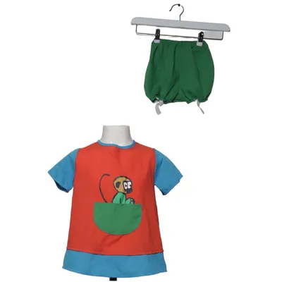 Maskeradkläder (Blå, Orange, Grön) från Pippi Bomull, Polyester