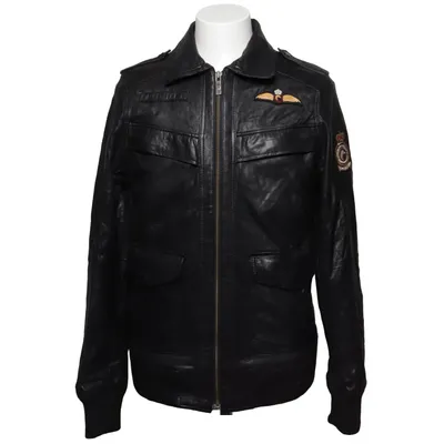 Leren jack (PILOT072) van Goosecraft Katoen, Leer, Polyester