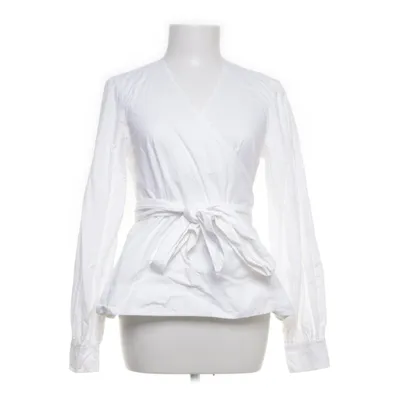 Wikkelblouse (Wit) van Ganni Katoen
