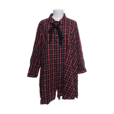 Shirt dress (Red, Multicolored) from Zara Woman Premium Collection Cotton