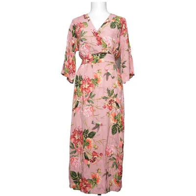 Robe portefeuille (Rose, Multicolore) de Vintage Stories Viscose
