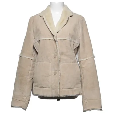 Shearling Jacke (Beige) von Auluna Leather Company Leder, Polyester