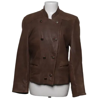 Leather jacket (Brown) from Petroff Cotton, Leather, Polyester