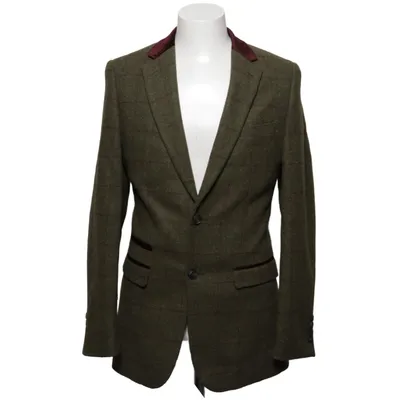 Blazer (Grøn, Brun) fra Dobell Polyester, Uld