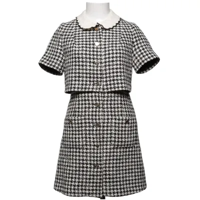 Kjole (Sort, Hvid) fra Sandro Akryl, Bomuld, Polyamid, Polyester, Viscose
