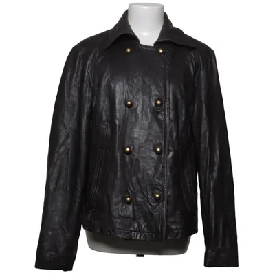 Leather jacket (Brown) from Chevirex Cotton, Leather, Polyester