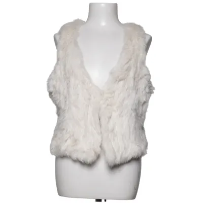 Gilet (Blanc) de Minus Polyester, Fourrure de lapin