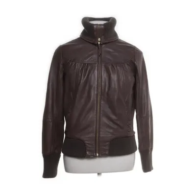 Leather jacket (Brown) from Quiksilver Polyester, Leather