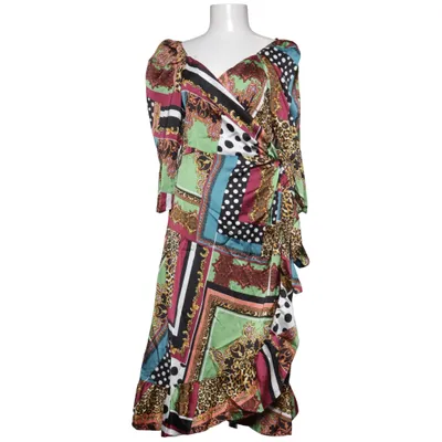 Wrap dress (Green, Black, Multicolored) from Outrageous Fortune Polyester