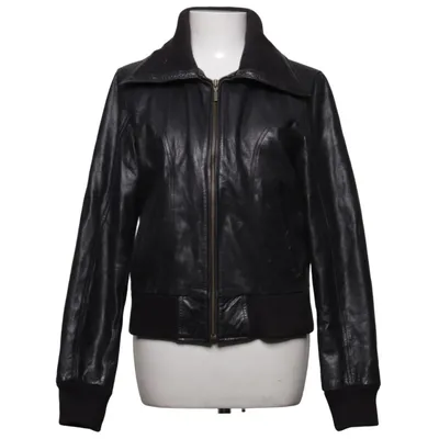 Leren jack (Zwart) van Saki Leer, Polyester