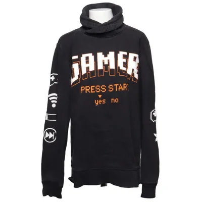 Huvtröja (Svart, Flerfärgad) från H&M Bomull, Polyester, Elastan