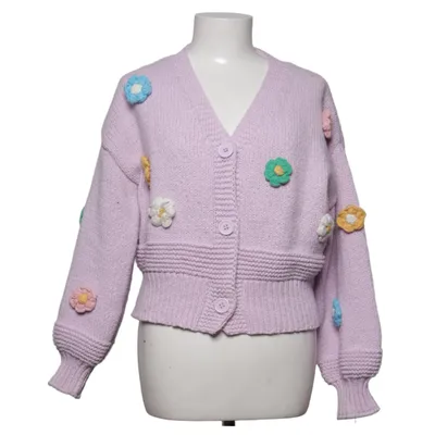 Cardigan (Purple, Multicolored) from Luzabelle Acrylic, Cotton, Polyester