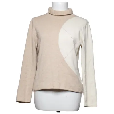 Pul à col roulé (Beige, Blanc) de Longhin Cachemire, Laine de mouton, Soie