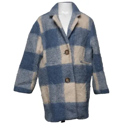 Coat (Blue, White) from Zara Polyester