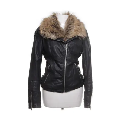 Bikerjack (Zwart) van Jofama by Kenza Acryl, Polyester, Imitatiebont, Leer, Viscose
