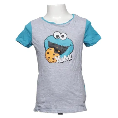 T-shirt (Gris, Bleu) de Sesame Street Coton biologique, Viscose