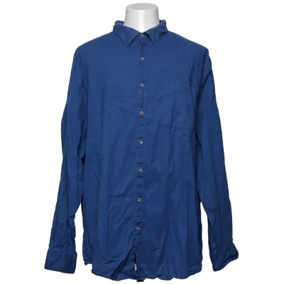Shirt (Blauw) van Dressmann Katoen, Linnen