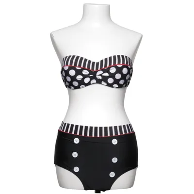 Bikini (Svart, Vit, Röd) Elastan, Polyamid, Polyester