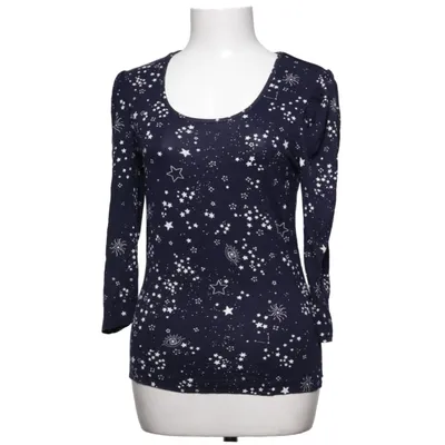 Langærmet t-shirt (Blå, Hvid) fra Together Elastan, Viscose