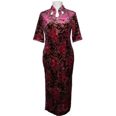 Cheongsam (Purple, Pink, Multicolored) from Xing Elastane, Polyester