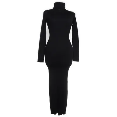 Jurk met col (Zwart) van Golden Live Viscose, Polyamide, Polyester