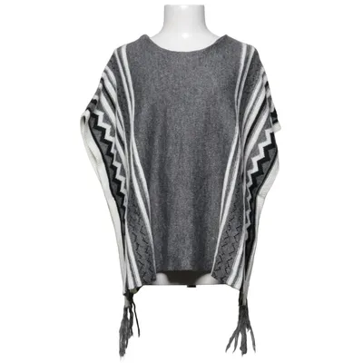 Poncho (Grau, Weiß, Schwarz) von Vintage Skill Acryl