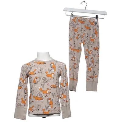 Pyjamas (Beige, Orange, Vit) från Polarn O. Pyret Elastan, Ekologisk bomull