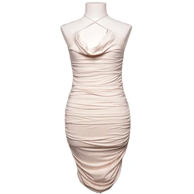 Dress (Beige) from Oh Polly Elastane, Polyester