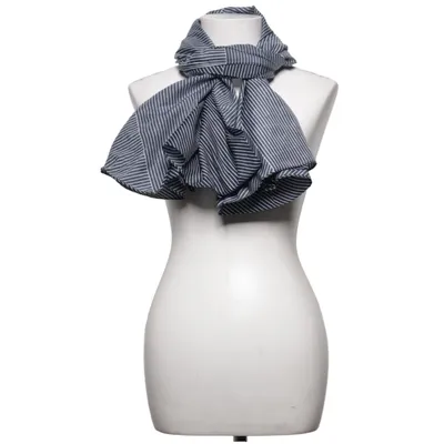 Châle (Bleu, Blanc) de Trenery Coton, Soie