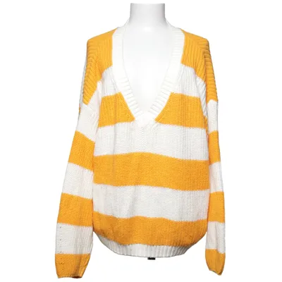 Strickpullover (Gelb, Weiß) von Selected Femme Acryl, Bio-Baumwolle
