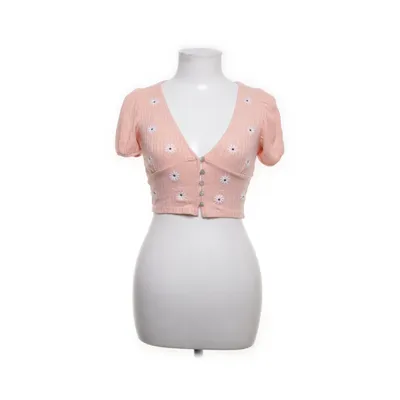 Crop top (Beige) fra Bershka Elastan, Polyester, Viscose