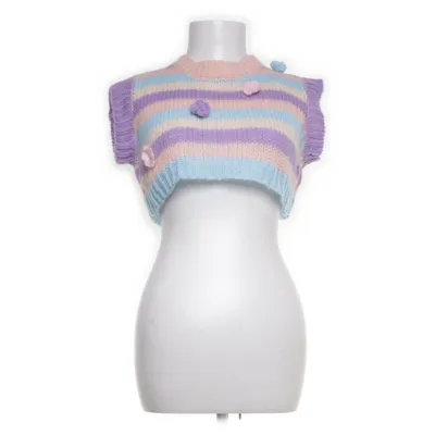 Crop top (Meerkleurig, Roze, Lila) van Shein Acryl, Mohair, Kasjmier, Nylon