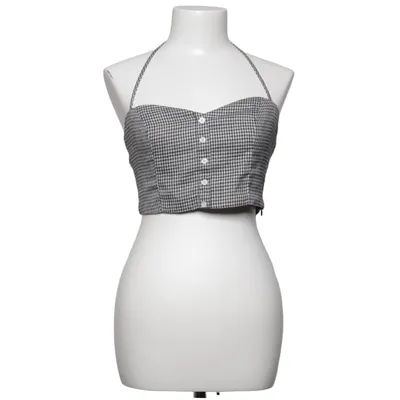 Halter neck top (Black, White) from Slide Show Cotton, Polyester
