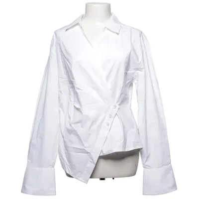 Wrap blouse (White) from Gina Tricot Elastane, Organic cotton