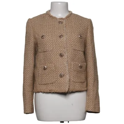 Blazer (Beige) fra Mango Bomuld, Polyester, Viscose, Uld