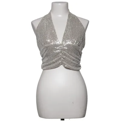Halter neck top (Silver, Beige) from Gina Tricot