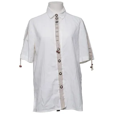 Chemise à manches courtes (Blanc, Beige) de Meico Coton, Polyester