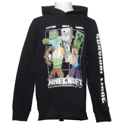 Sweat à capuche (Noir, Multicolore) de Minecraft Coton