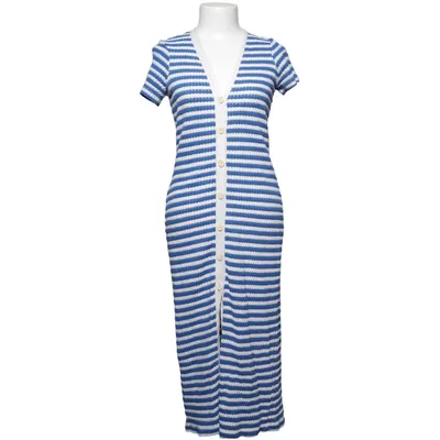Långklänning (Blå, Vit) från Mango Polyester, Återvunnen bomull, Viskos