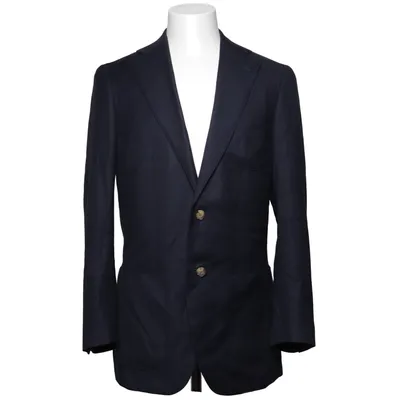 Blazer (Bleu) de E. Thomas Cupro, Polyester, Laine