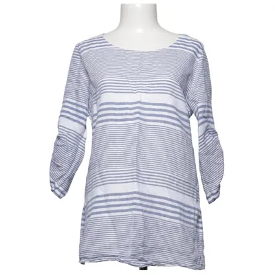 Bluse (Blå, Hvid) fra Lina Tomei Linned, Polyester