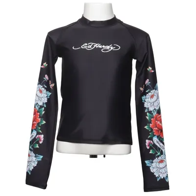 Langærmet t-shirt (Sort, Flerfarvet) fra Ed Hardy Elastan, Polyester