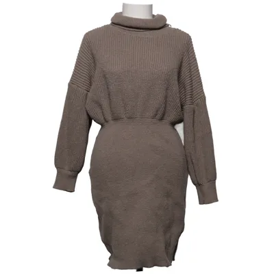 Turtleneck dress (Beige) from Shein Curve Polyester
