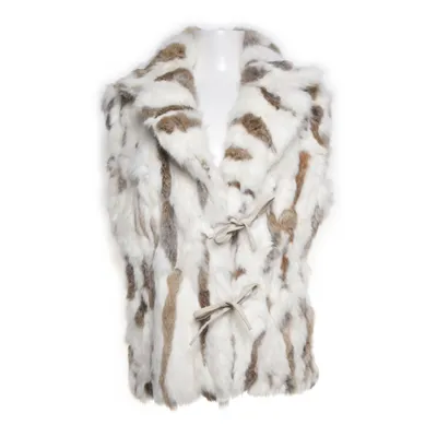 Outer vest (White, Multicolored) from CKN of Scandinavia Rabbit fur, Polyester