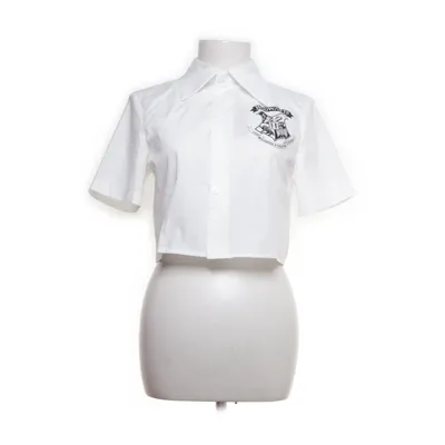 Crop top (Hvid, Sort) fra Romwe Bomuld, Polyester