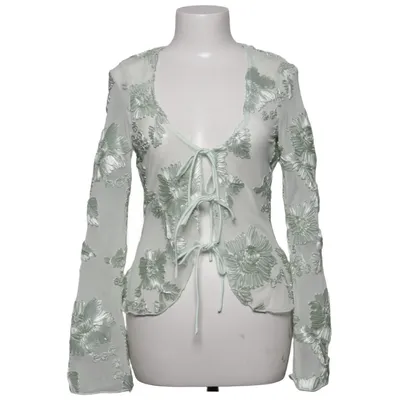 Wikkelblouse (Groen) van Gina Tricot Elastaan, Gerecycled polyester
